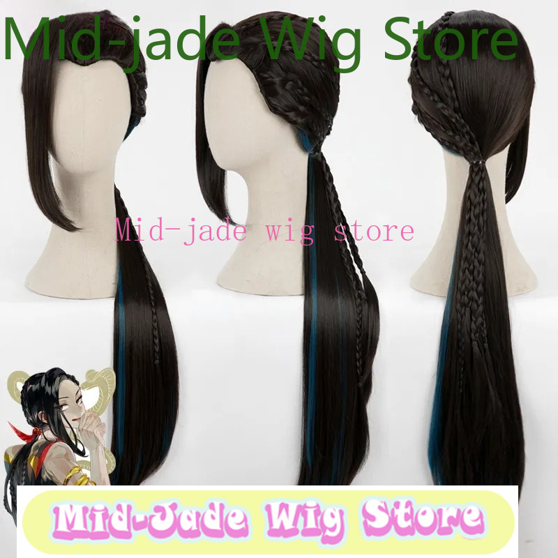 Women Accessories Store - Parrucca Nera Lunga Intrecciata per Cosplay