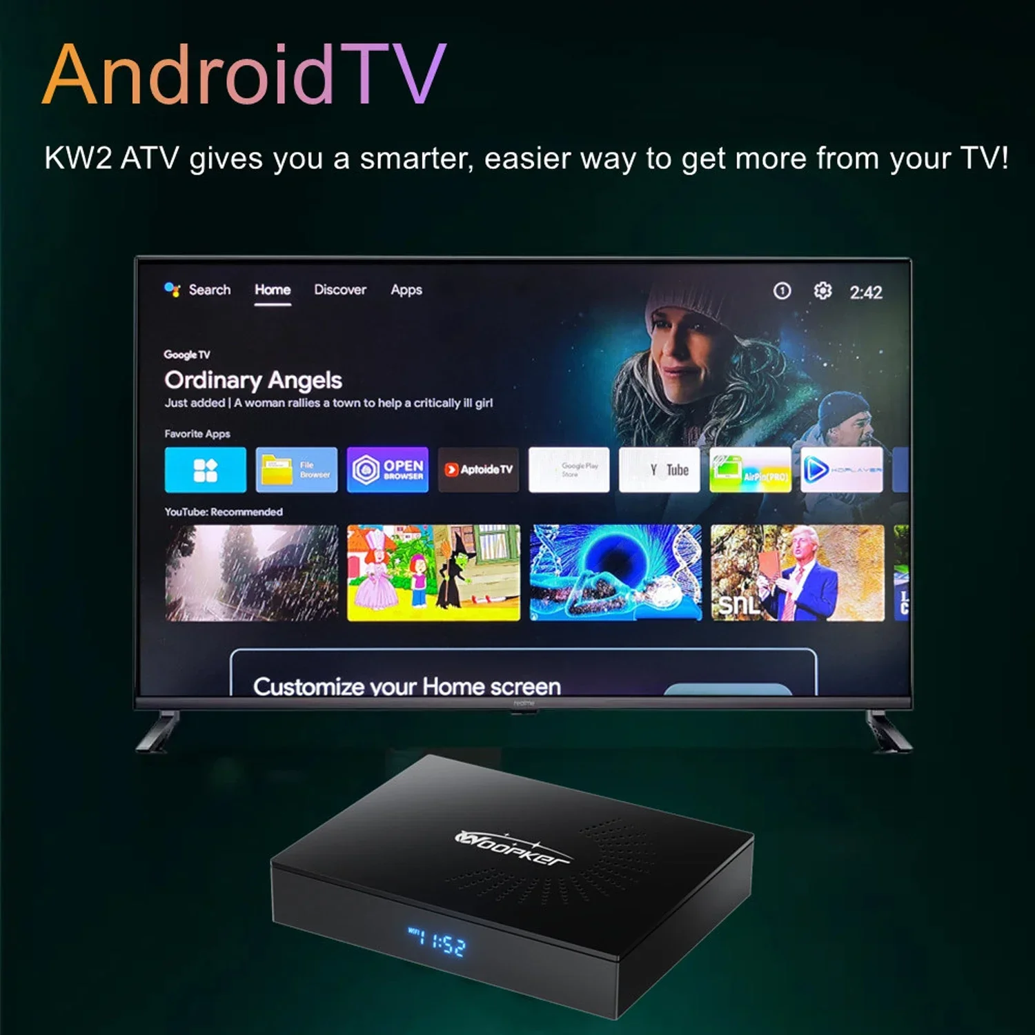 Woopker KW2 Android 14 TV Box  - Women Accessories Pandora recensione e prezzo